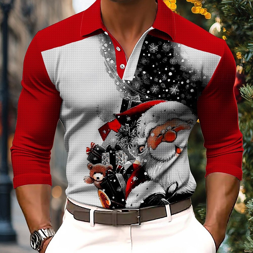 Long Sleeve Button-down Polo Shirt Casual Fashion