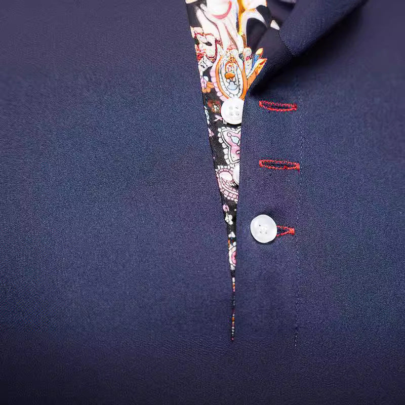 Men's Long-sleeved Shirt Lapel Slim-fit Assorted Colors