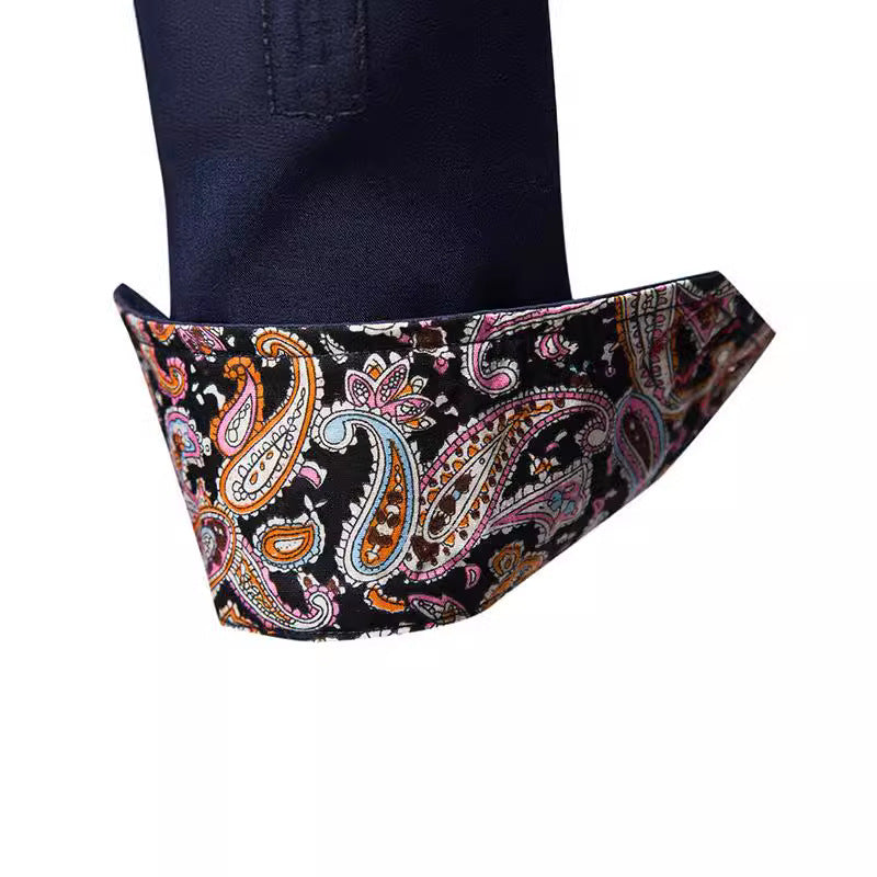 Men's Long-sleeved Shirt Lapel Slim-fit Assorted Colors