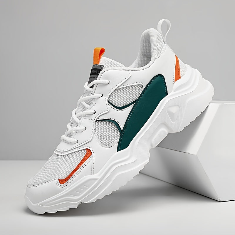 Men's Fashion Platform Sneakers - Casual Athletic Dad Shoes, Height-Increasing Breathable Mesh, Anti-Slip EVA Sole, Suitable for Running and Outdoor Activities, Thick-Soled Walking Shoes