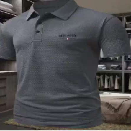 Men's Printed Color Short-sleeved Lapel Shirt