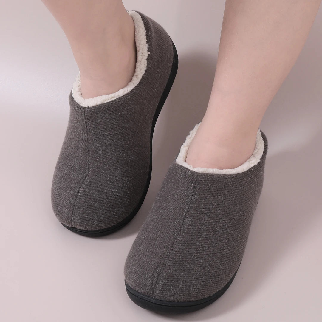 Comwarm Winter Plush Women Shoes Indoor Soft Fur House Slippers Cozy Breathable Women Shoes Outdoor Antiskid Warm Fur Slippers