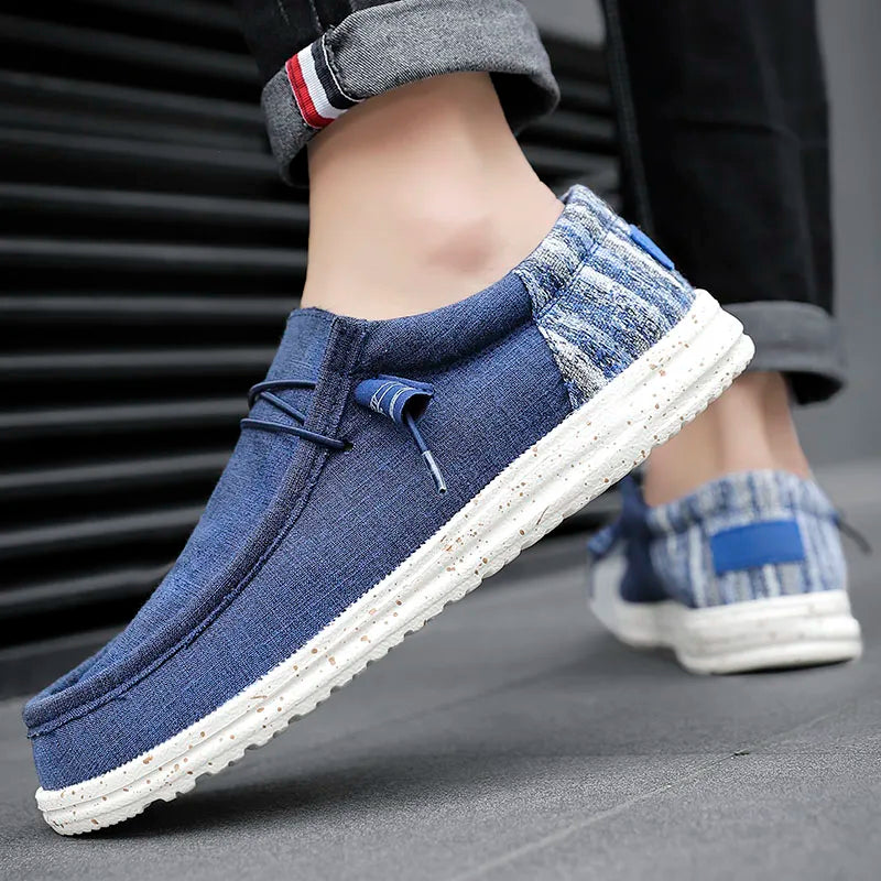 New Men Casual Shoes Fashion Soft Canvas Shoes Breathable Men's Walking Flat Sneakers Outdoor Light Men's Shoes Vulcanize Shoes