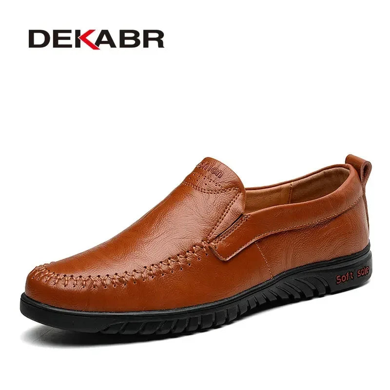 DEKABR Men Shoes Genuine Leather Comfortable Men Casual Shoes