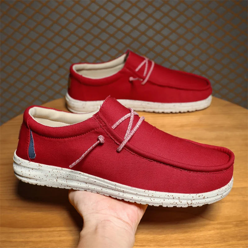 New Men Casual Shoes Fashion Soft Canvas Shoes Breathable Men's Walking Flat Sneakers Outdoor Light Men's Shoes Vulcanize Shoes