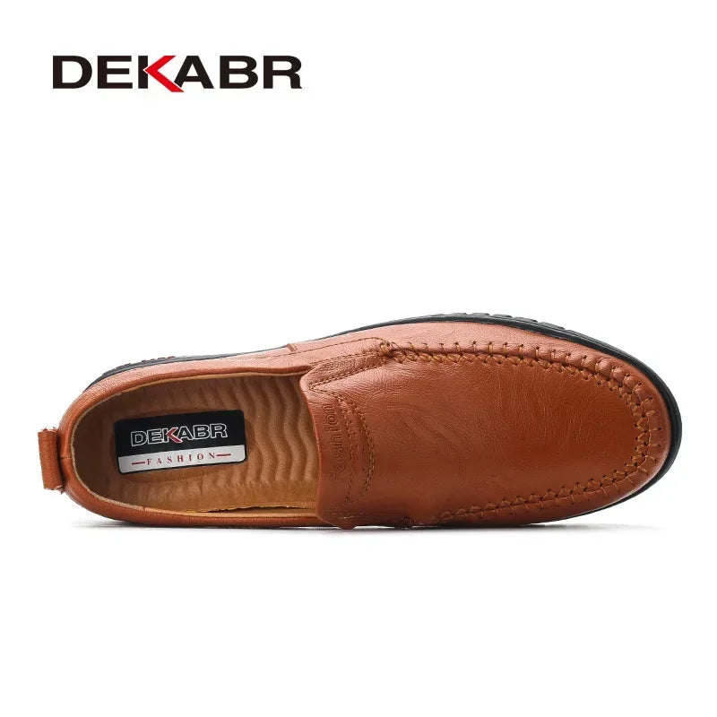 DEKABR Men Shoes Genuine Leather Comfortable Men Casual Shoes