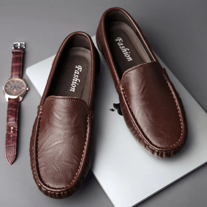 2025 Breathable Genuine Leather Men Loafers Fashion Casual  Business Driving Casual Shoes for Men Spring Autumn New Male Shoes