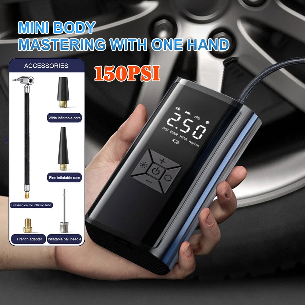 Car Air Compressor Electric Tire Inflator Pump 150PSI  for Motorcycle Bicycle Boat Tyre Balls Multifunction Tire Inflator