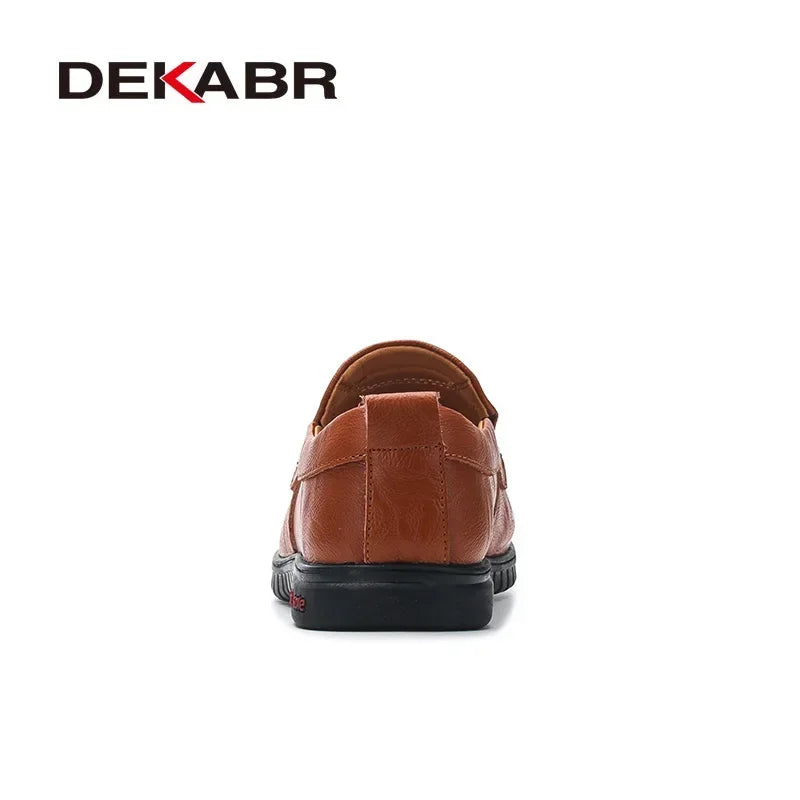 DEKABR Men Shoes Genuine Leather Comfortable Men Casual Shoes