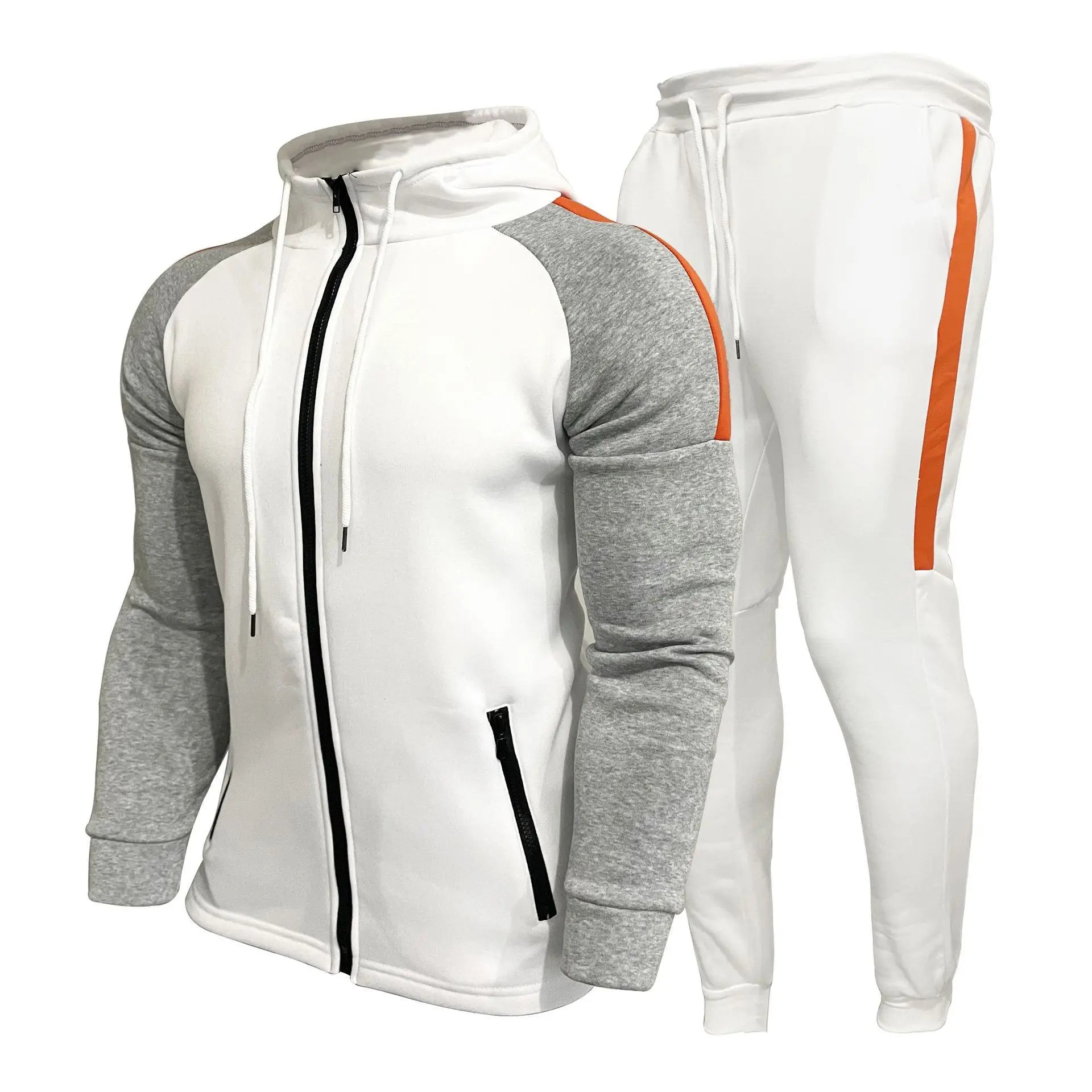 Sports hoodie set for autumn and winter men's sports hooded trendy long pants long sleeved 2-piece set