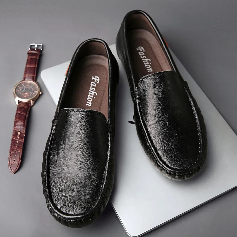 2025 Breathable Genuine Leather Men Loafers Fashion Casual  Business Driving Casual Shoes for Men Spring Autumn New Male Shoes