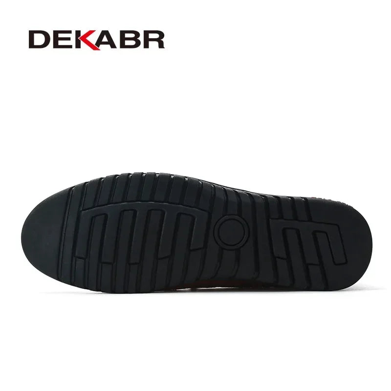 DEKABR Men Shoes Genuine Leather Comfortable Men Casual Shoes