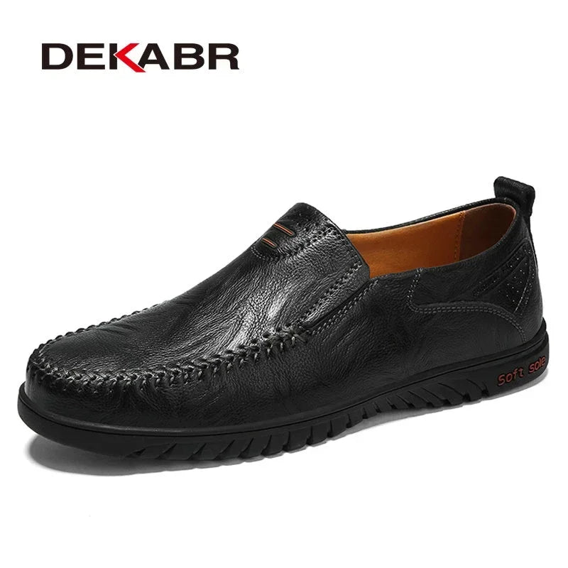 DEKABR Men Shoes Genuine Leather Comfortable Men Casual Shoes
