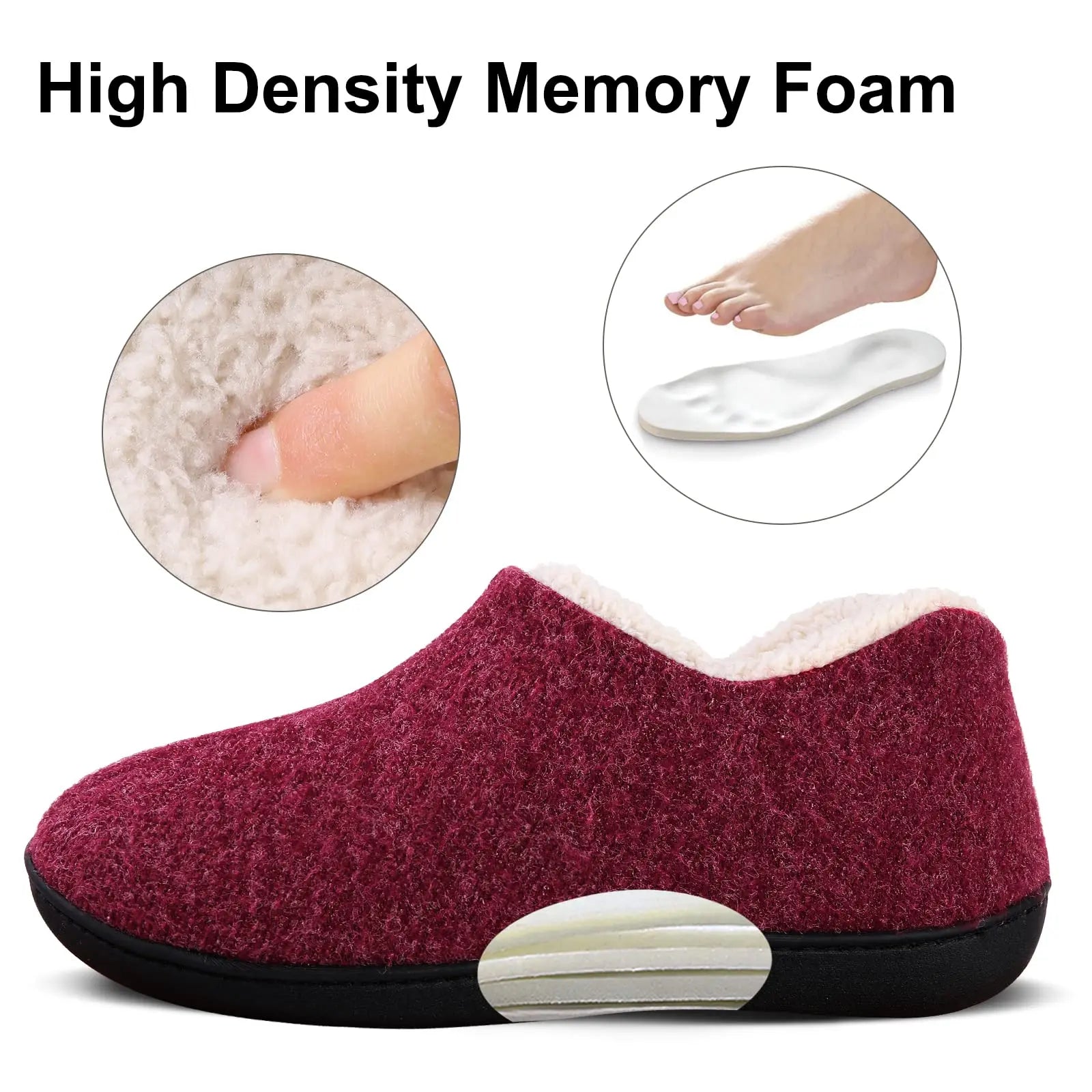Comwarm Winter Plush Women Shoes Indoor Soft Fur House Slippers Cozy Breathable Women Shoes Outdoor Antiskid Warm Fur Slippers