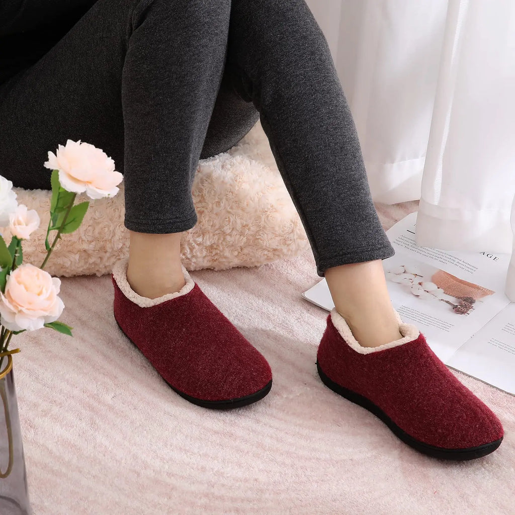 Comwarm Winter Plush Women Shoes Indoor Soft Fur House Slippers Cozy Breathable Women Shoes Outdoor Antiskid Warm Fur Slippers