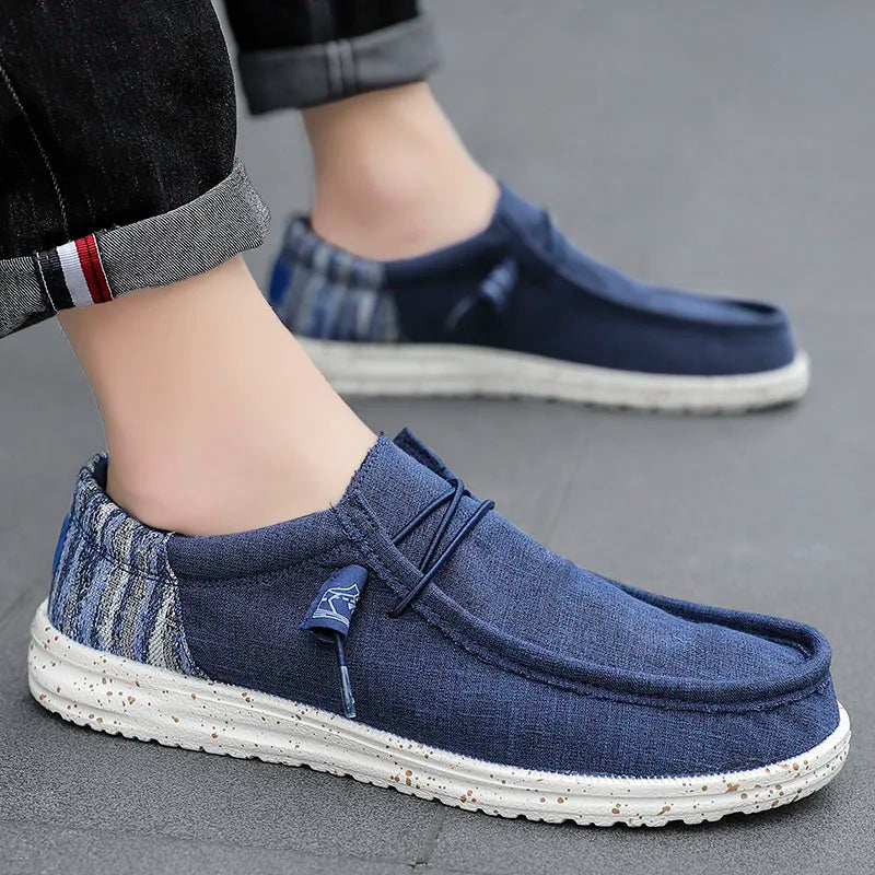 New Men Casual Shoes Fashion Soft Canvas Shoes Breathable Men's Walking Flat Sneakers Outdoor Light Men's Shoes Vulcanize Shoes
