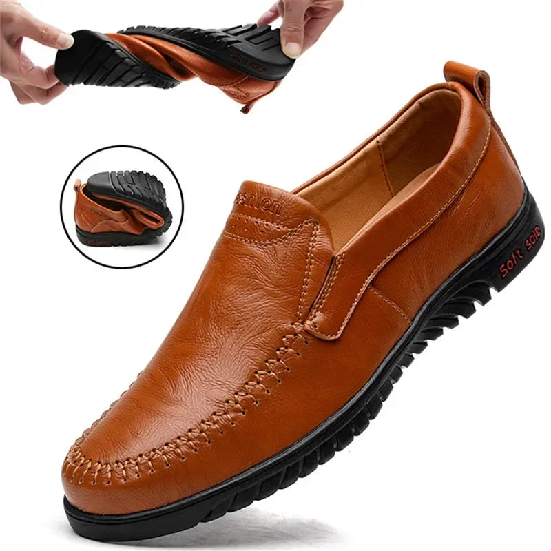 DEKABR Men Shoes Genuine Leather Comfortable Men Casual Shoes