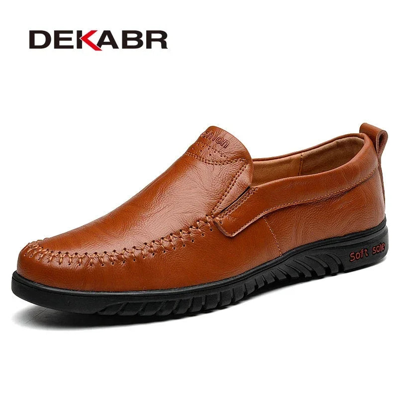 DEKABR Men Shoes Genuine Leather Comfortable Men Casual Shoes