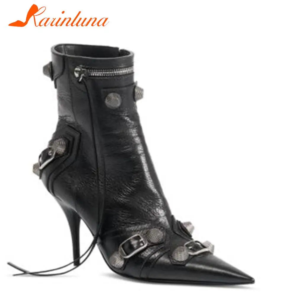 Sexy Knee High Boots 2022 Winter Boots Brand New Super High Thin Heels With Rivet Retro Fashion Cool For Women Summer Sandal