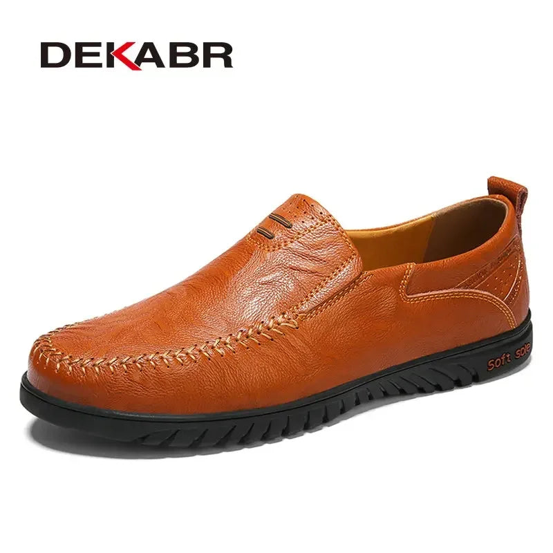 DEKABR Men Shoes Genuine Leather Comfortable Men Casual Shoes
