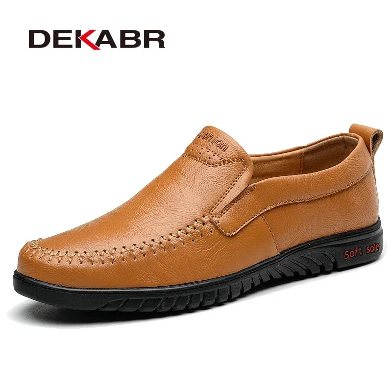 DEKABR Men Shoes Genuine Leather Comfortable Men Casual Shoes