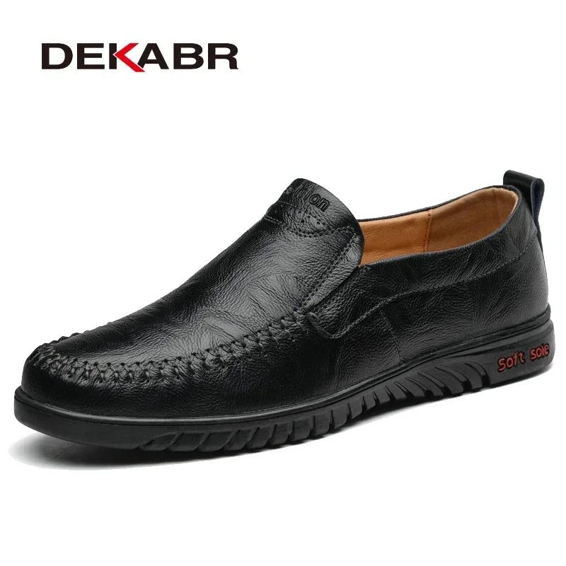 DEKABR Men Shoes Genuine Leather Comfortable Men Casual Shoes