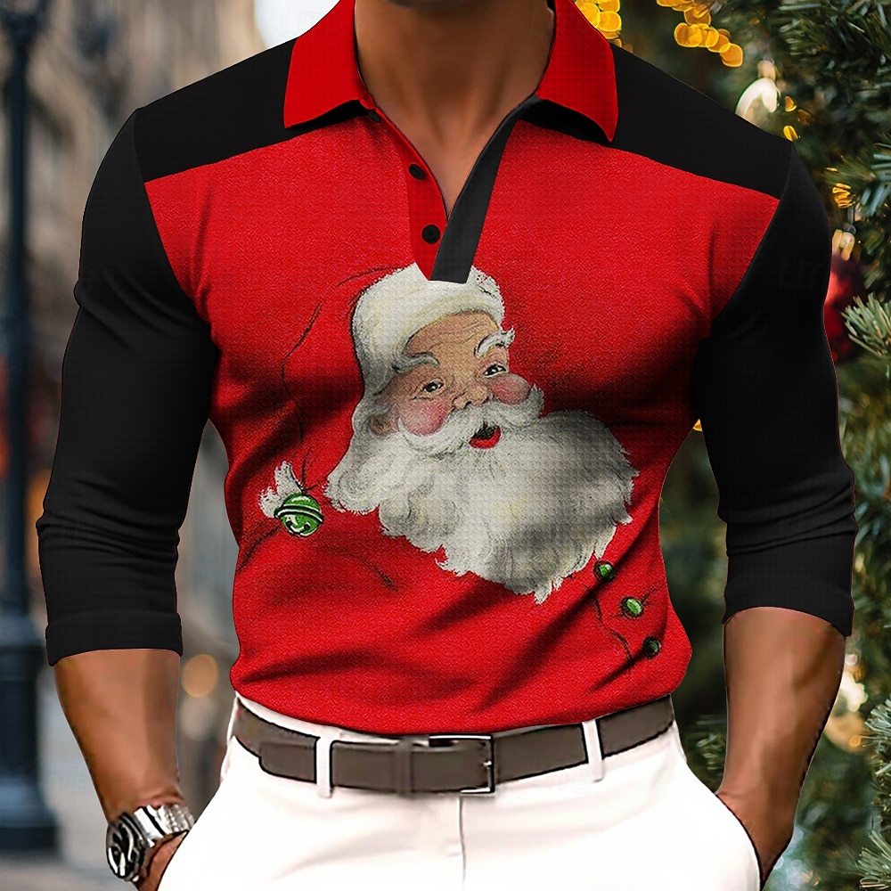 Long Sleeve Button-down Polo Shirt Casual Fashion