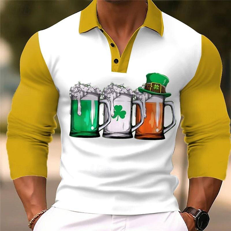 Long Sleeve Button-down Polo Shirt Casual Fashion